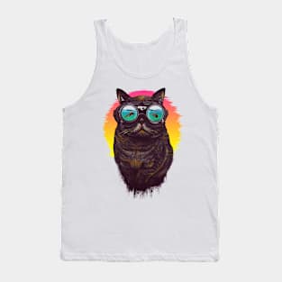 Summer Cat Sunset Tank Top